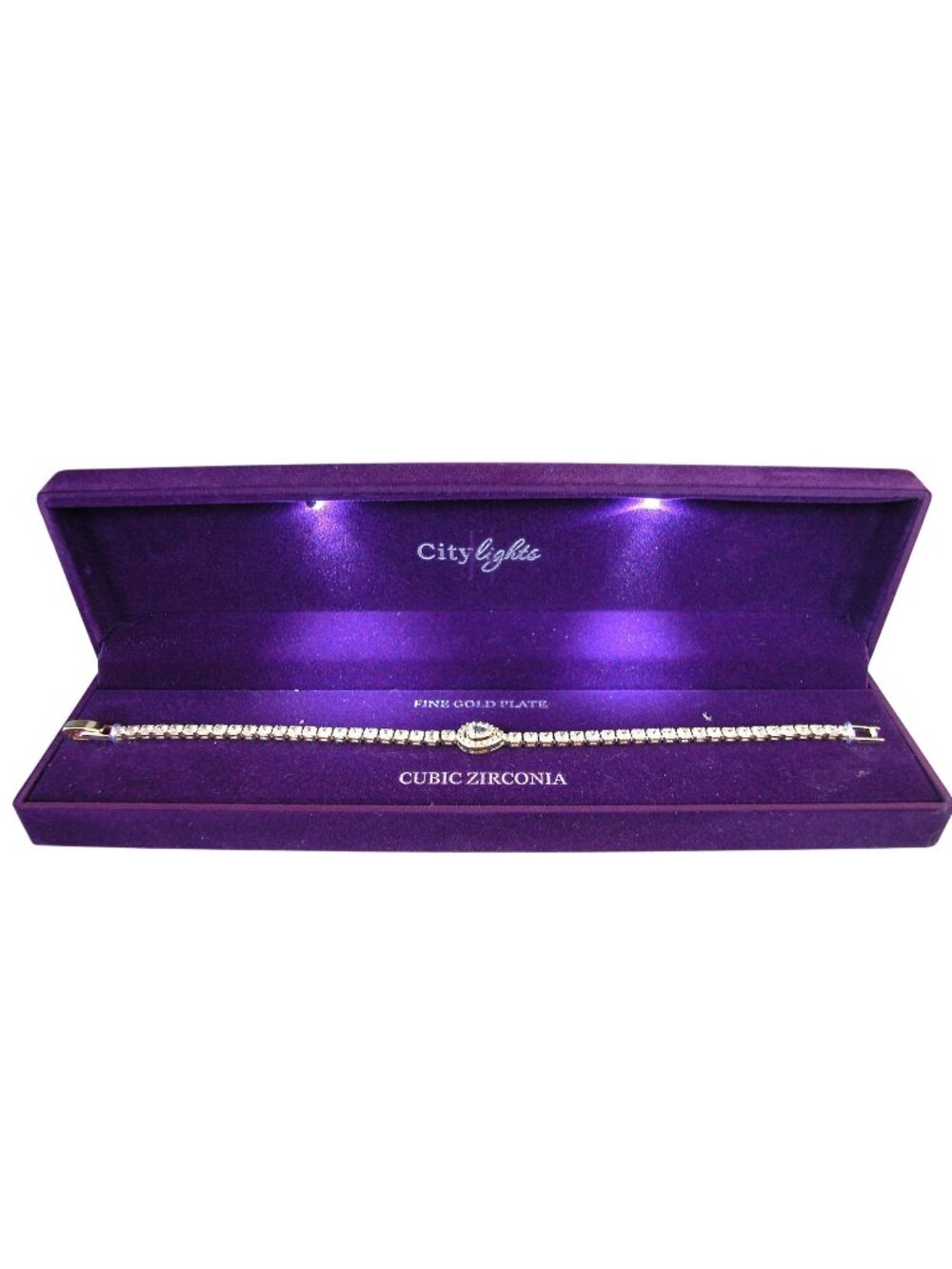 City Lights Cubic Zirconia Tennis Bracelet, Gold Plated